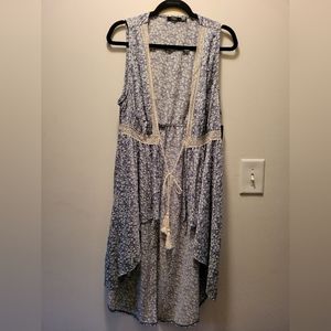 Boho Light Blue Floral Duster XL *NWT*